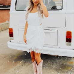 D & J Industries Hello Beautiful Dress - White Sale!