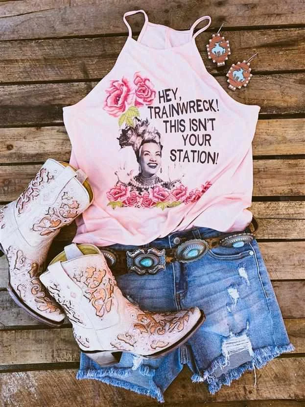 Bling-A-Gogo Hey Trainwreck Tank By Bling-a-Go-Go 1 Bling-A-Gogo Hey Trainwreck Tank By Bling-a-Go-Go