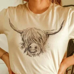 Miss Mud Pie Tees Highland Cow Tee