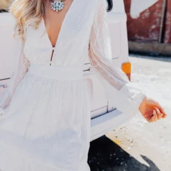 D & J Industries Hit The Town Dress - White Sale!