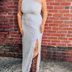 D & J Industries Hollywood Nights Sequin Dress - Pink Iridescent