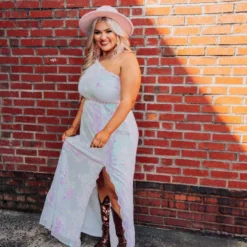 D & J Industries Hollywood Nights Sequin Dress - Pink Iridescent