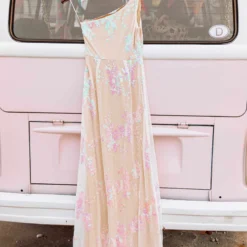 D & J Industries Hollywood Nights Sequin Dress - Pink Iridescent