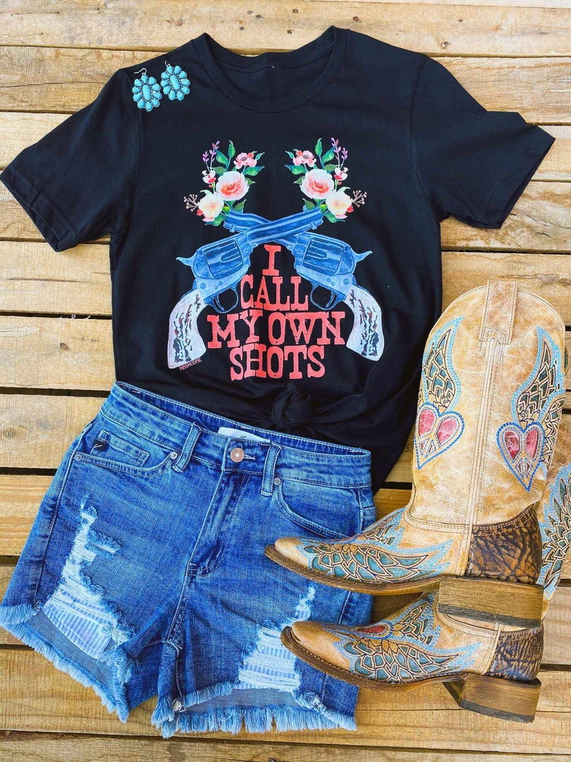 Miss Mud Pie Tees I Call My Own Shots Tee - Black 2 Miss Mud Pie Tees I Call My Own Shots Tee - Black