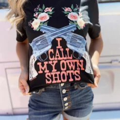 Miss Mud Pie Tees I Call My Own Shots Tee - Black