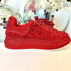 Azalea Wang Glittery Red Chic Sneakers 9 Azalea Wang Glittery Red Chic Sneakers