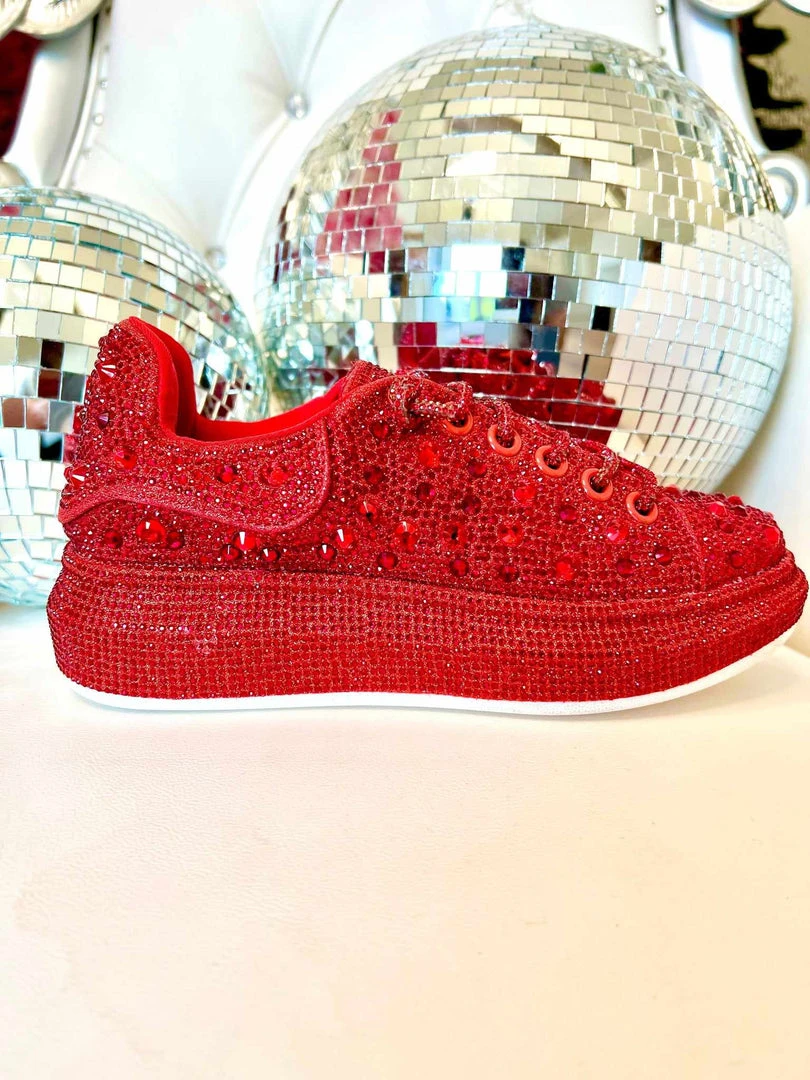 Azalea Wang Glittery Red Chic Sneakers 5 Azalea Wang Glittery Red Chic Sneakers