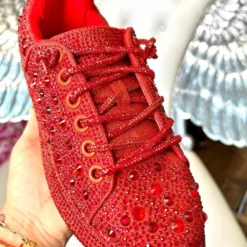 Azalea Wang Glittery Red Chic Sneakers 7 Azalea Wang Glittery Red Chic Sneakers