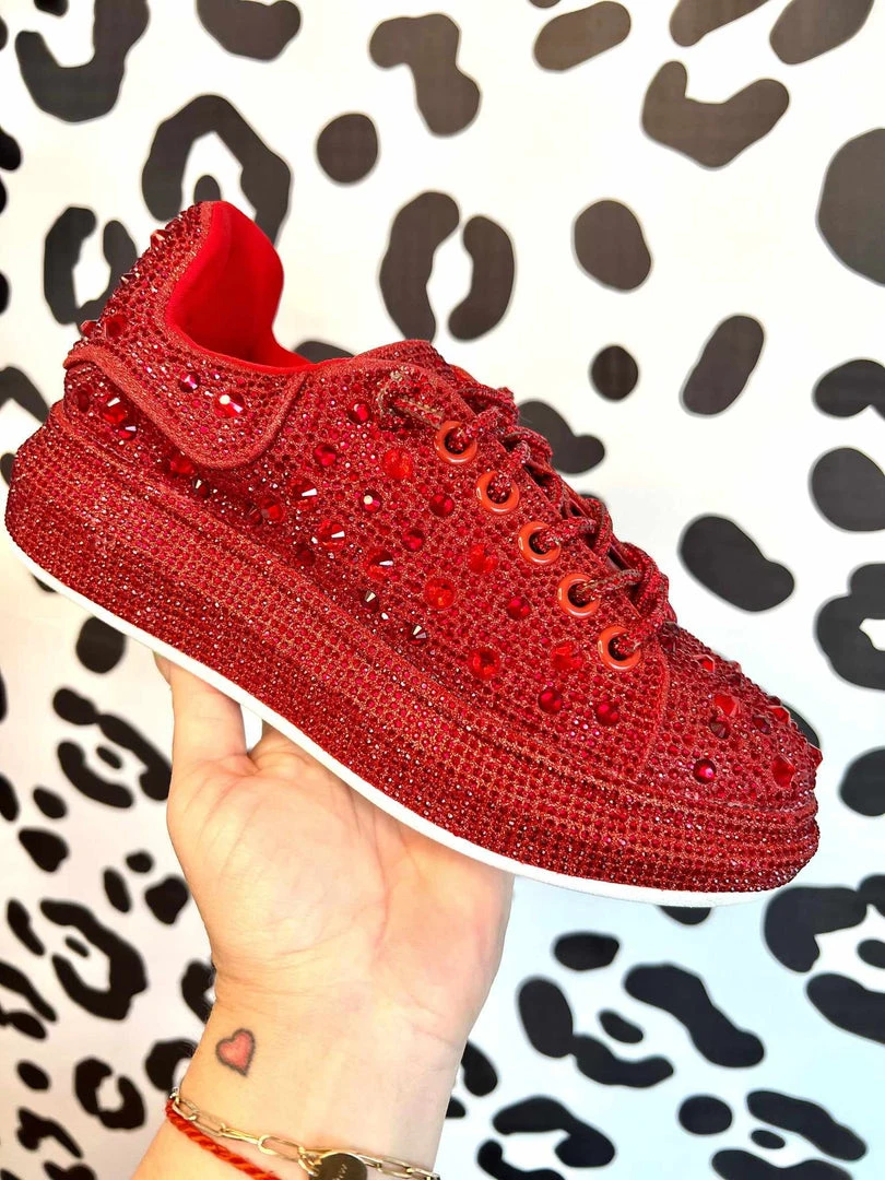 Azalea Wang Glittery Red Chic Sneakers 1 Azalea Wang Glittery Red Chic Sneakers