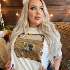 Raisin Arrows Clothing Leopard Longhorn Tee