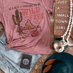 Miss Mud Pie Clothing If I Was A Cowgirl Tee - Mauve