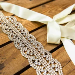 Luxe Apparel Bridal Infinite Belt - Pure Ribbon And Gold X3