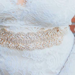 Luxe Apparel Bridal Infinite Belt - Pure Ribbon And Gold X3
