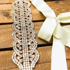 Luxe Apparel Bridal Infinite Belt - Pure Ribbon And Gold X3