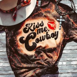 Buckin Barn Kiss Me Cowboy Tee Clothing