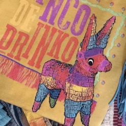 Miss Mud Pie Clothing Cinco De Drinko T-shirt - Mustard