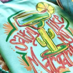 Miss Mud Pie Clothing Salty Like My Margarita Tee - Mint