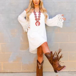 D & J Industries Lace Talk About It Tunic Dress - White 7 D & J Industries Lace Talk About It Tunic Dress - White