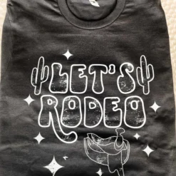 Miss Mud Pie Clothing Lets Rodeo Stars And Saddle Tee - Charcoal