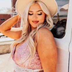 D & J Industries Livin' The Dream Dress - Cinnamon Sequin