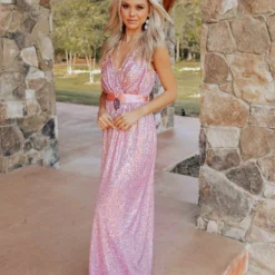 D & J Industries Livin' The Dream Dress - Cinnamon Sequin