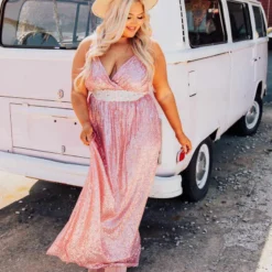 D & J Industries Livin' The Dream Dress - Cinnamon Sequin