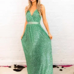 D & J Industries Sale! Livin' The Dream Dress - Mint Sequin