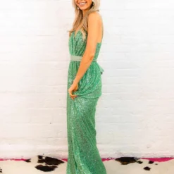 D & J Industries Sale! Livin' The Dream Dress - Mint Sequin