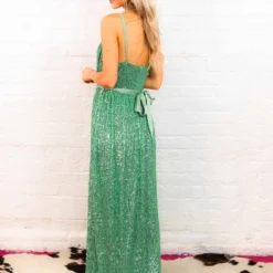D & J Industries Sale! Livin' The Dream Dress - Mint Sequin