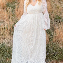 D & J Industries Look Famous Tonight Dress - White/Neutral