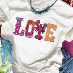 Miss Mud Pie Clothing Love Crawfish Marquee Tee - White