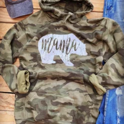 Buckin Barn Tees Mama Bear Camo Hoodie