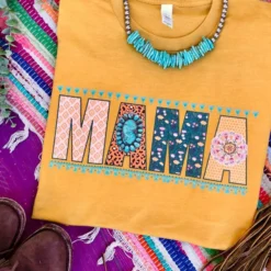 Miss Mud Pie Clothing Mama Tee - Mustard 5 Miss Mud Pie Clothing Mama Tee - Mustard