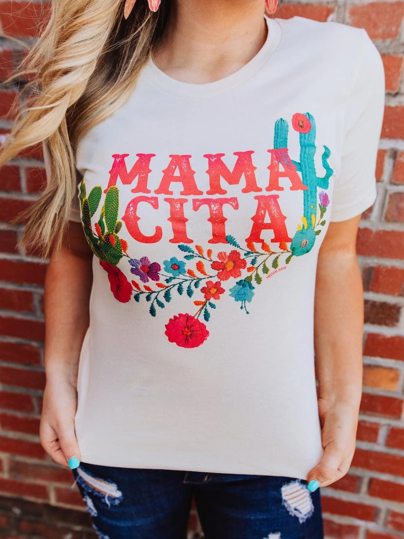 Miss Mud Pie Tees Mamacita With Cactus Tee - Cream 1 Miss Mud Pie Tees Mamacita With Cactus Tee - Cream