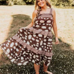 Bucket List Mocha Days Midi Dress