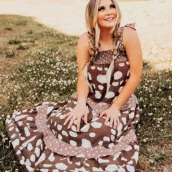 Bucket List Mocha Days Midi Dress