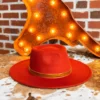 Luxe Apparel Summer Fever Collection Nashville Wide Brim Hat - Rust