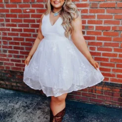 D & J Industries Need You Now Dress - White