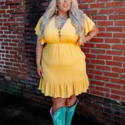 D & J Industries Sale! Never Lookin Back Dress - Mustard 5 D & J Industries Sale! Never Lookin Back Dress - Mustard