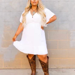 D & J Industries Never Lookin Back Dress - White Sale!