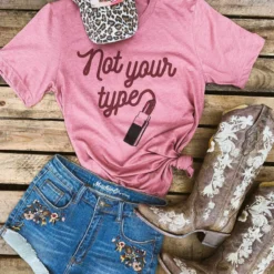 Bling-A-Gogo Not Your Type Tee - Mauve Tees