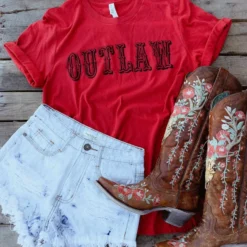 Bling-A-Gogo Outlaw Tee - RED Tees