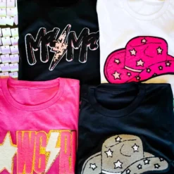 Bling-A-Gogo New Arrivals Pink Cowgirl Patch T-shirt - Pink