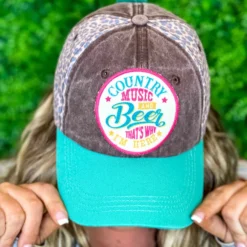 Southern Grace Country Music And Beer That's Why I'm Here Patch Hat