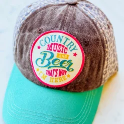 Southern Grace Country Music And Beer That's Why I'm Here Patch Hat