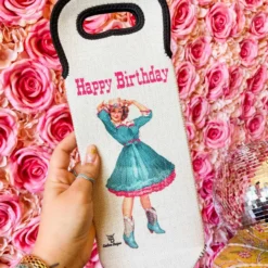4B Custom Designs LLC New Arrivals Happy Birthday Wine Bottle Koozie