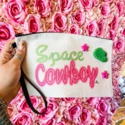 4B Custom Designs LLC Space Cowboy With Stone Makeup Bag New Arrivals