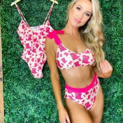 Sylon Fashion Co, Ltd New Arrivals Bikini Top Hot Pink Cowgirl Boots