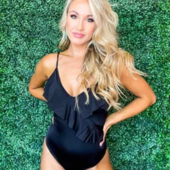 Sylon Fashion Co, Ltd Deal Of The Day One Piece Black Ruffle Swimsuit