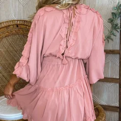 STORIA New Arrivals Pretty As A Peach Peasant Dress